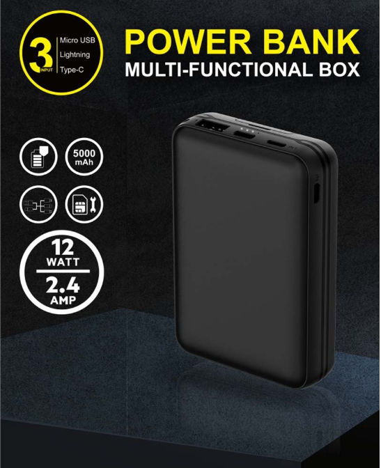 Travel Portable Storage Bag, Built-in 5000mAH Lithium Polymer Battery